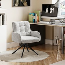 Armchair Tub Chair for Living Room/Bedroom/Dressing Room (ChenilleGrayish white)