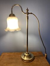 vintage brass adjustable table lamp And shade