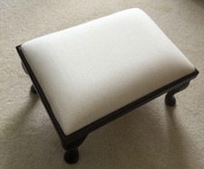 Foot stool with self cover top, wooden frame.