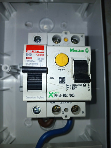 Way fuse box with rcd - , and