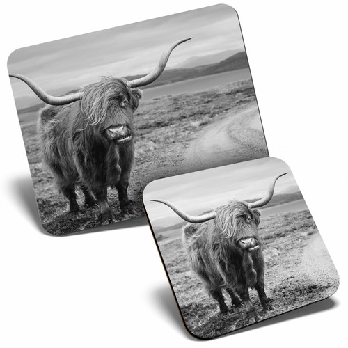 Mouse mat coaster set bw - &,