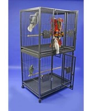 Parrot-Supplies Parrot Double Breeding Cage Or Display Parrot Cage - Black,