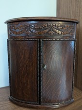 Antique Gentleman's Pipe & Tobacco Bowl Fronted Smoking Cabinet
