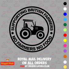 Supporting British Farmers Tractor Vinyl Sticker – No Farmers No Food Decal