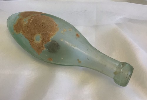 Antique glass torpedo bottle - torpedo,