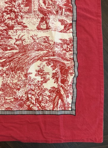 Vintage red toile floral - vintage,