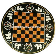 Black Marble Chess Board