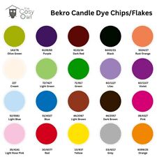 Bekro Dye Candle Making Wax Melts Chips Flakes Various Colours | Cosy Owl Craft