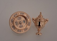 Wimbledon Tennis Championship Mens and Ladies Trophy Lapel Pin Badge Set