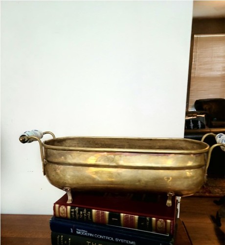 Vintage brass planter - brass,