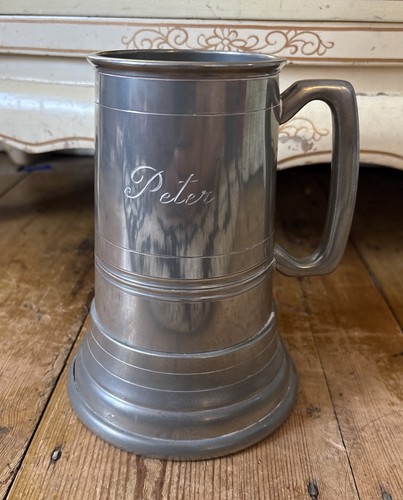Vintage pewter tankard - vintage,