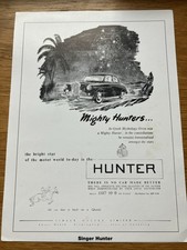 Original Vintage Magazine Advert for Singer Hunter 75 Saloon And Singer Hunter