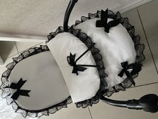 Small White And Black Pram Set