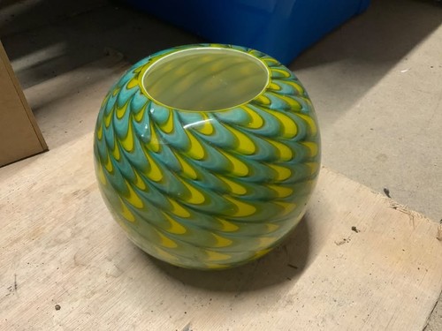 Glass bowl green - green, yellow