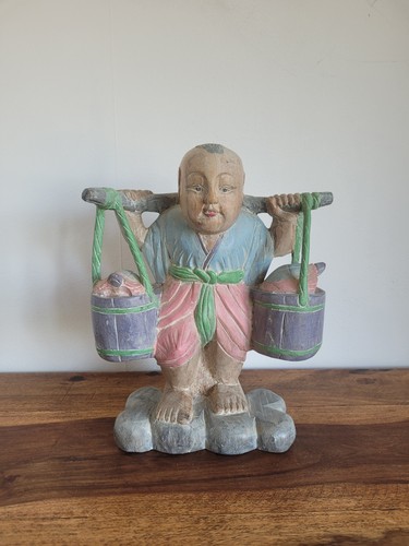 Hand carved wooden asian - wooden,