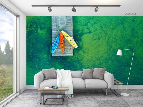 Ocean kayak wallpaper wall - 3d,