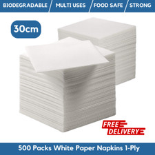 500 White Paper Napkins 30cm