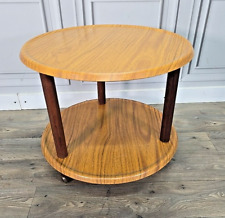 Vintage Retro Round Drinks Cocktail Trolley Tea Table Mid Century - Melamine Top