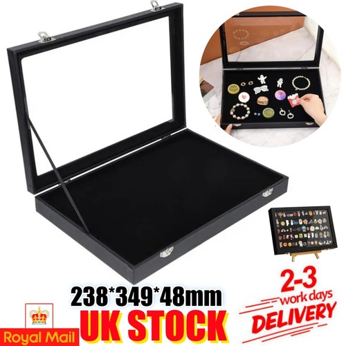 Black velvet display case - black,