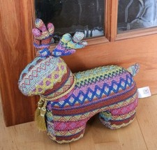 DORA DESIGNS FREE STANDING FABRIC REINDEER DOORSTOP -GT38