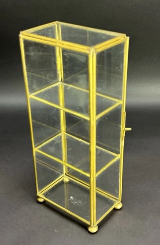 Vtg miniature brass - &, glass