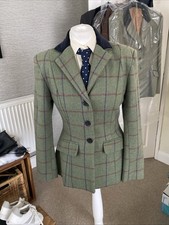 Sherwood Forest Size 10 Green Tweed Jacket Lilac/pink Bold Check