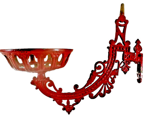 Vintage cast iron oil - iron, lamp