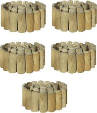 Natural wooden border edging - natural,