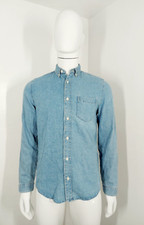 ZARA - Size SMALL - Light Blue Denim Long Sleeve Shirt SUMMER / Holiday Casual