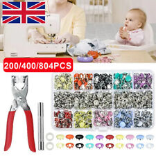 200/400/804PCS Prong Pliers Ring Press Studs Snap Popper Fasteners DIY Tool Kit