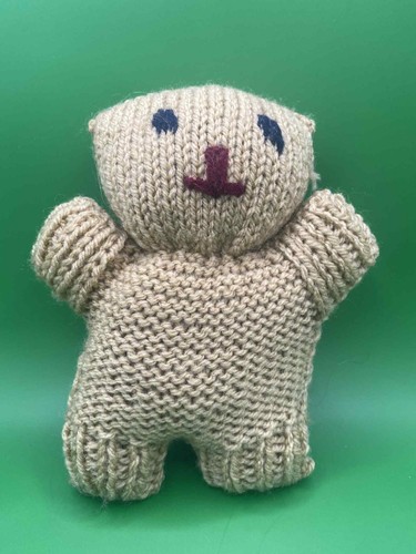 Handmade knitted teddy bear - teddy,