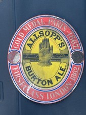 Old Vintage Antique Card Allsopp Brewery Beer Bottle Sign Showcard Nt Tin Enamel
