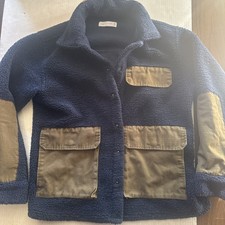 ZARA Youth Sherpa Jacket Navy