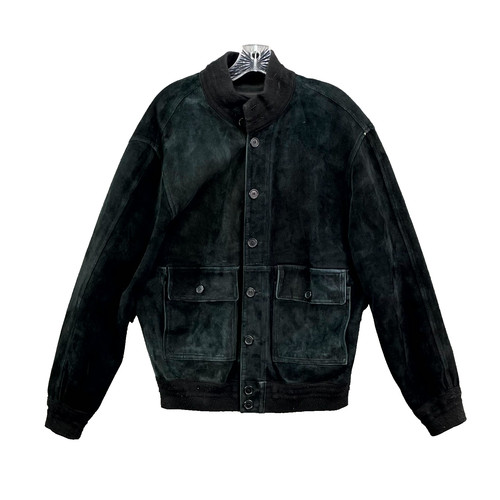 Vtg suede leather bomber - leather,