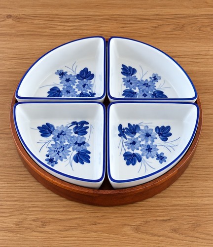 Blue white floral 4 piece - &,