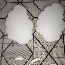 2 x Ikea Dromsyn Cloud Lamp Night Light. Requires Bulbs. Good & working