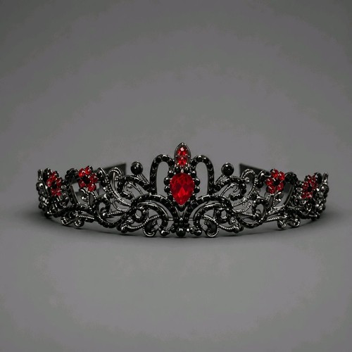 Gothic black red crystal - red,