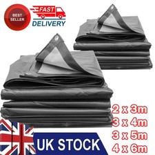 Heavy Duty Waterproof Tarpaulin Eyelets Cover Ground Sheet Camping Builders Tarp