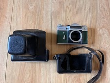 Zenit E Russian 35mm Film Camera Body Green leather with case