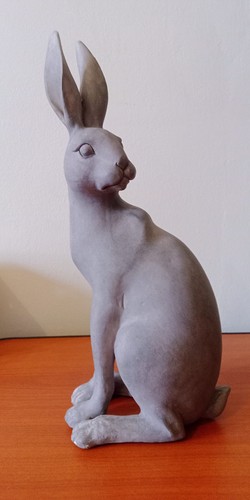 Rustic hare ornament size h - rustic,
