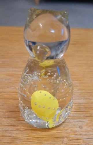 Vintage clear glass - vintage, cat