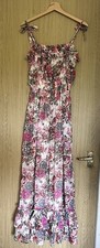 Ladies Redherring Debenhams Uk 10 Sparkly Floral Stretchy Sleeveless Maxi Dress