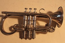 Solbron Boosey & Co Silver Eb Soprano Cornet with case