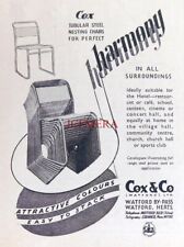 'HARMONY' Tubular Steel Nesting Stacking Chairs ADVERT Small 1951 Print 670/180