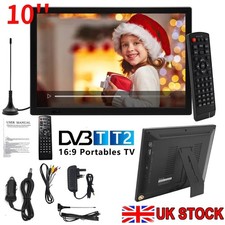 10" Digital Portable 1080P HD TV Freeview HDMI Digital Television Car Player UK