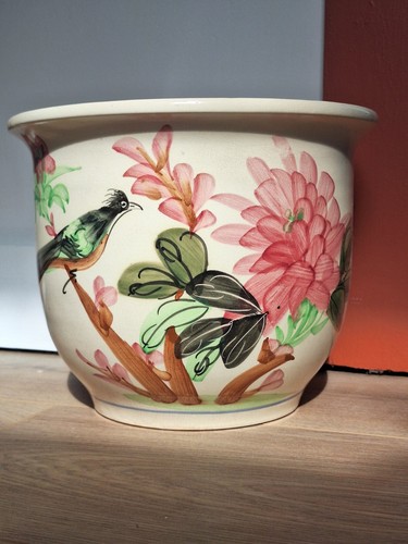 Vintage hand painted planter - vintage,
