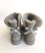 UGG CLASSIC MINI BAILEY BOW SEAL WATER RESISTANT BOOTS SHERPA LINED UK 4 EU 37