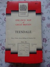 VINTAGE cloth OS MAP TEESDALE