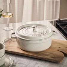 STAUB Shallow Cocotte in White