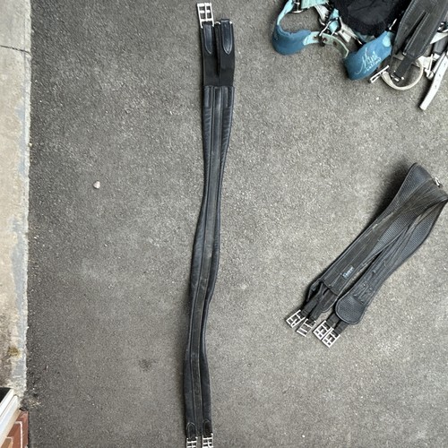 Black leather girth - black,